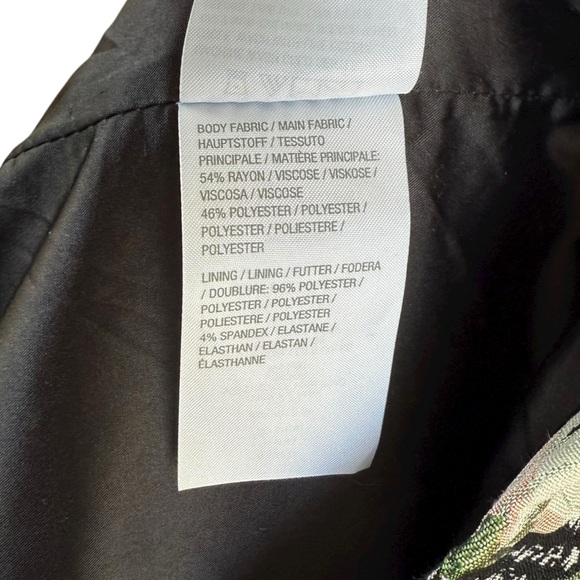 Madison Ave Dennis Basso Woven Brocade black Snap Front coat floral bird Size 12 - Picture 6 of 8